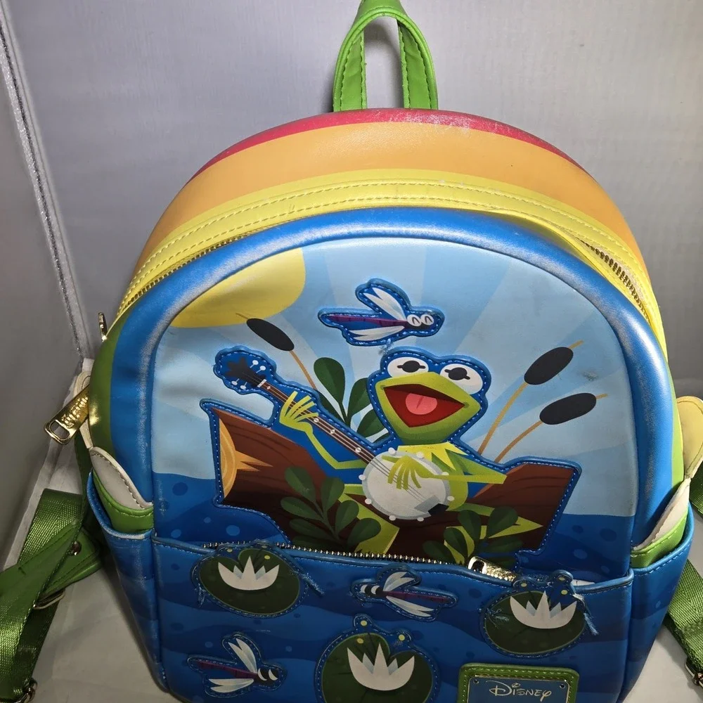 Disney Loungefly Kermit Rainbow Connection The Muppets Mini Backpack w/Wallet